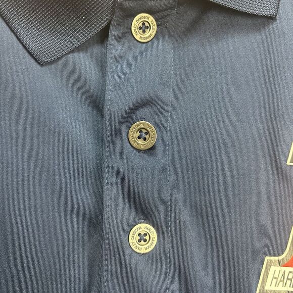 Harley Davidson Motorcycles #1 USA Polo Shirt Navy Blue Mens L Large Sarasota FL - Picture 3 of 9